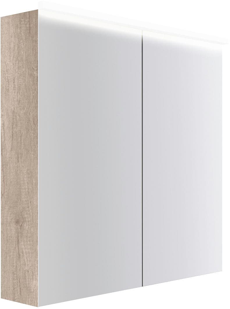 ARMOIRE TOILETTE COFFEE 2 PORTES 800MM 4250K CHENE DECOR FLANELLE