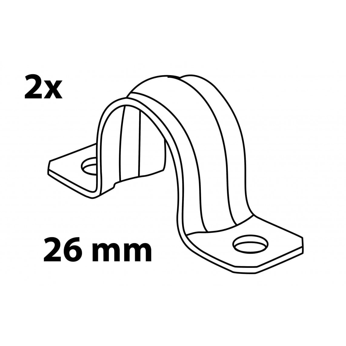 973802255 collier pour tube, galvanisé, 26 mm (2x)