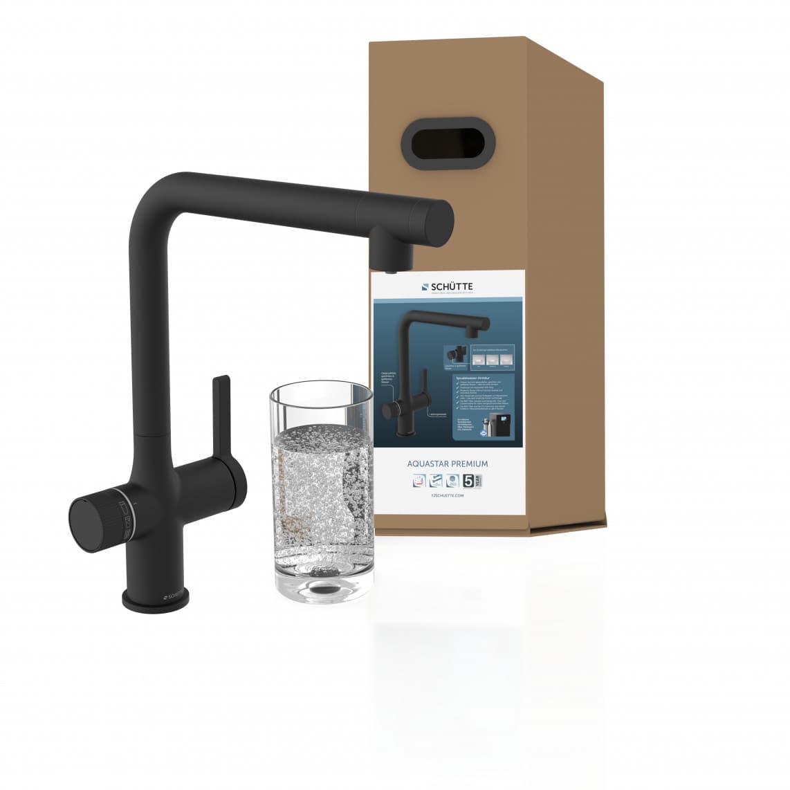 99960 AQUASTAR PREMIUM Sparkling water sink mixer, black matt, plus cooling and filter system