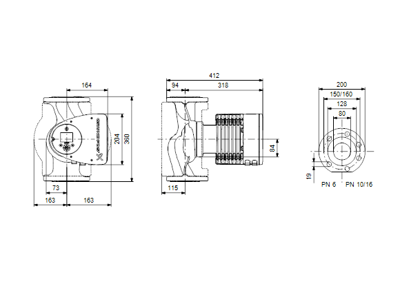 CIRCULATEUR CHAUFFAGE CENTRAL MAGNA3 80-100F GRUNDFOS L360 PN10