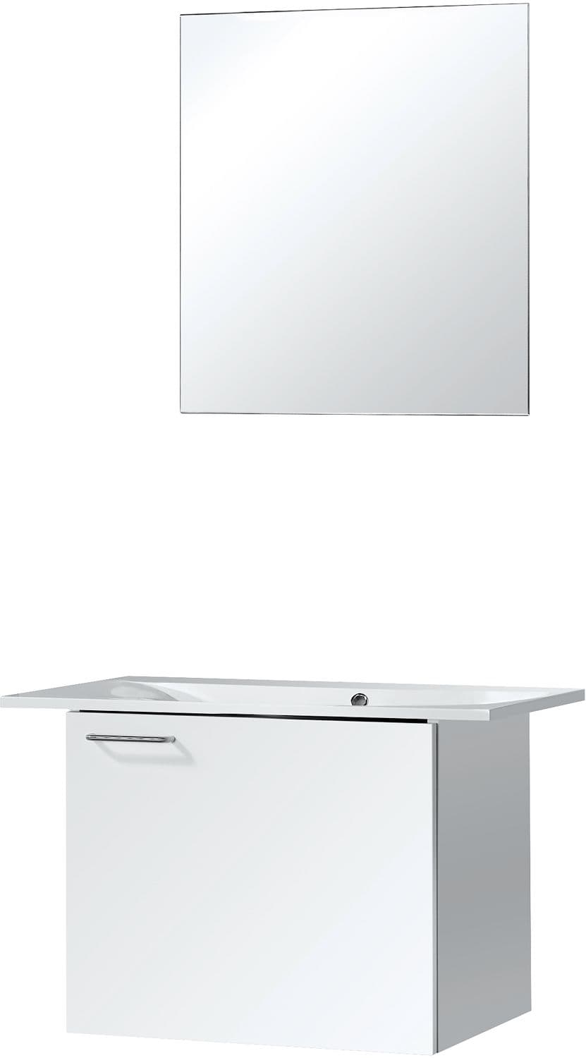 MEUBLE BIZZY 80/60 AVEC MIROIR 60 BLANC