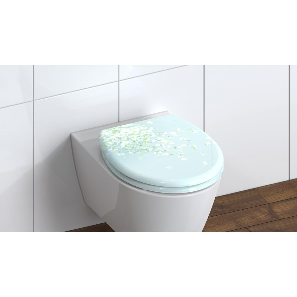 82381 Duroplast Toilet seat FLOWER IN THE WIND, with soft close and quick release