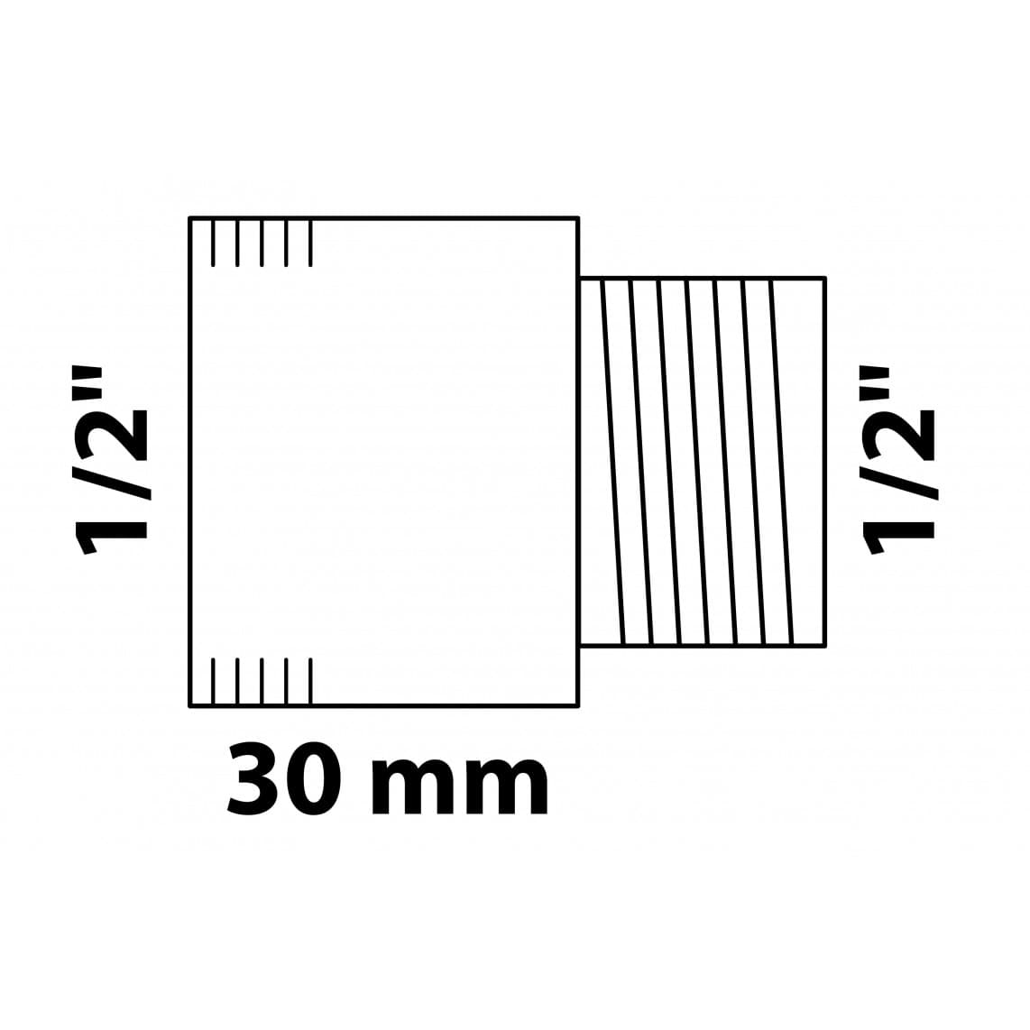 989316155 MS kraan verlengstuk, chroom, 1/2" x 30 mm,