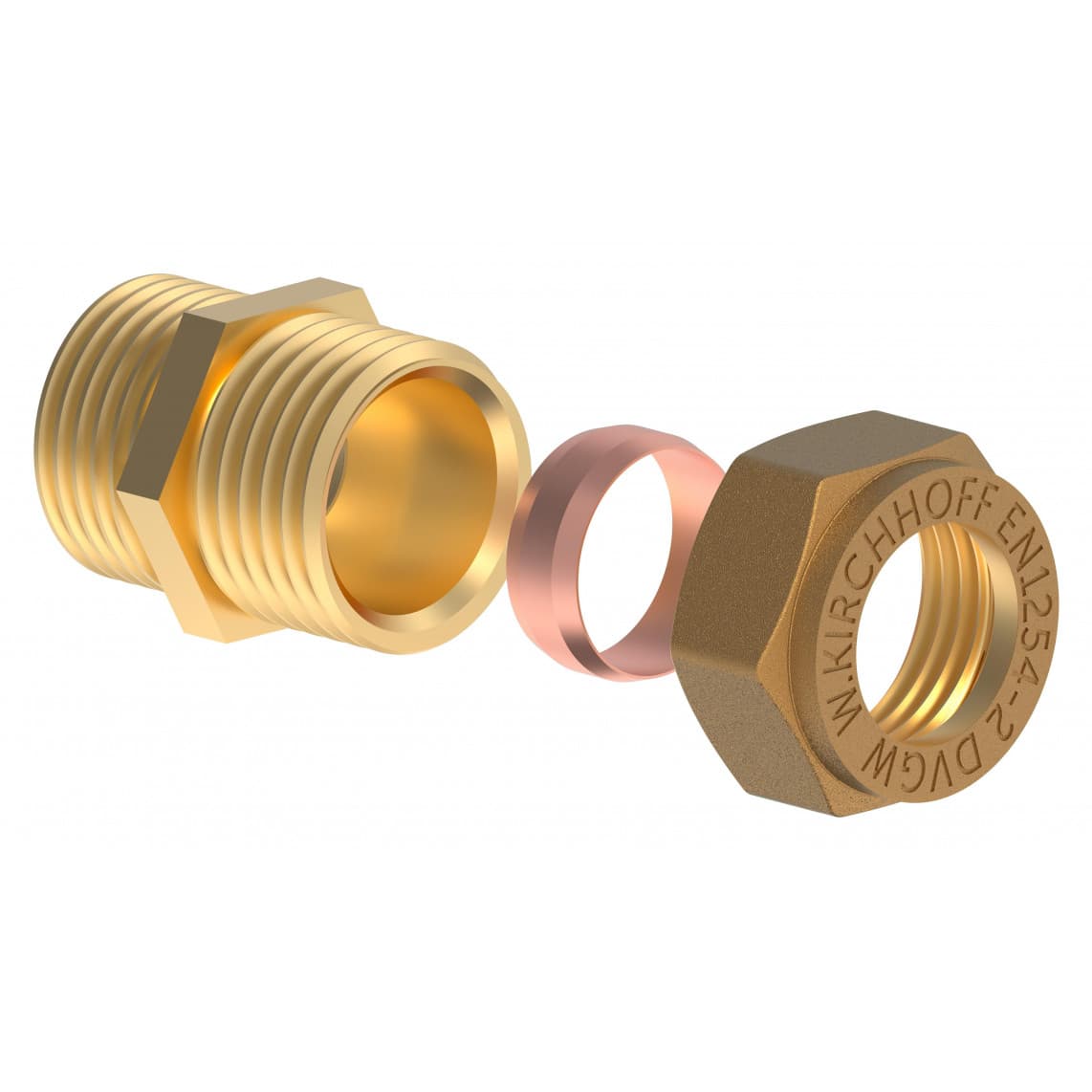 989457717 LT pièce intermédiaire, vierge, 22 mm x 3/4" M, raccord à serrer pour tube en cuivre,