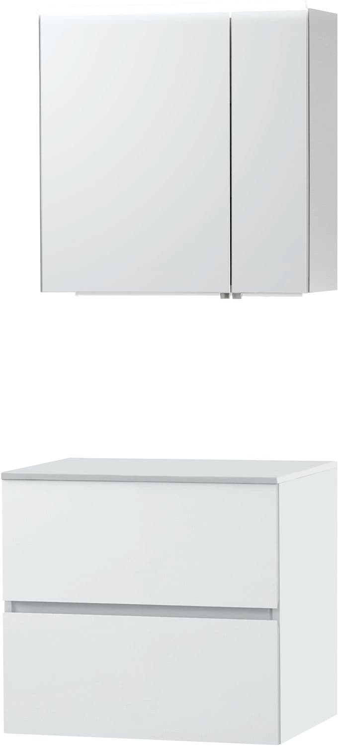 MEUBLE MOLTO POUDRE BLANC 70 POUR LAVABO A POSER SOLID ARMOIRE TOILETTE