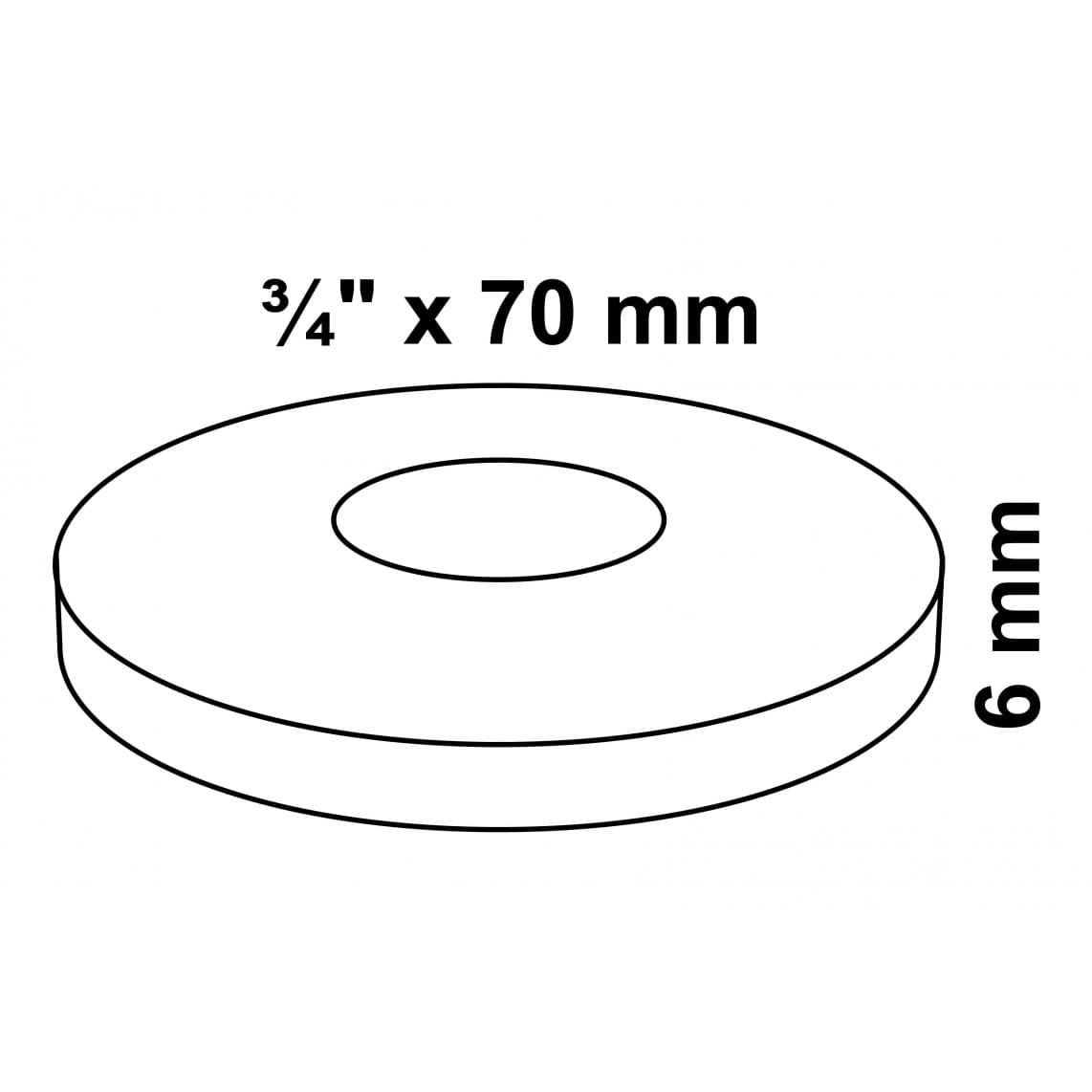 988136148 kraanrozet, chroom, 3/4" x 70 mm x 6 mm