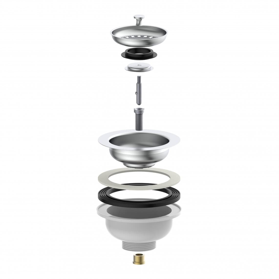 98835240 KS bonde à panier, 1 1/2" M, acier inoxydable calice d'évacuation & tamis Ø114 mm