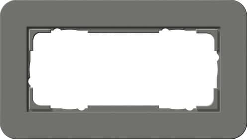 Cadre de finition Gira E3 Soft-Touch Gris foncé avec cadre de support Blanc brillant Soft-Touch