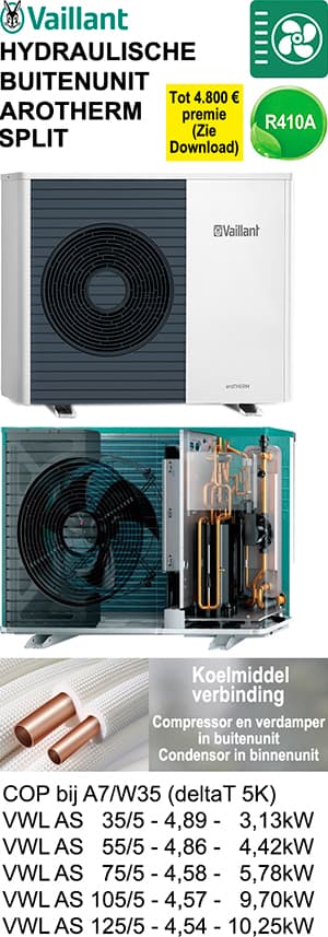 UNITE EXTERIEURE AIR/EAU PAC SPLIT AROTHERM VAIL. 125/5 230V