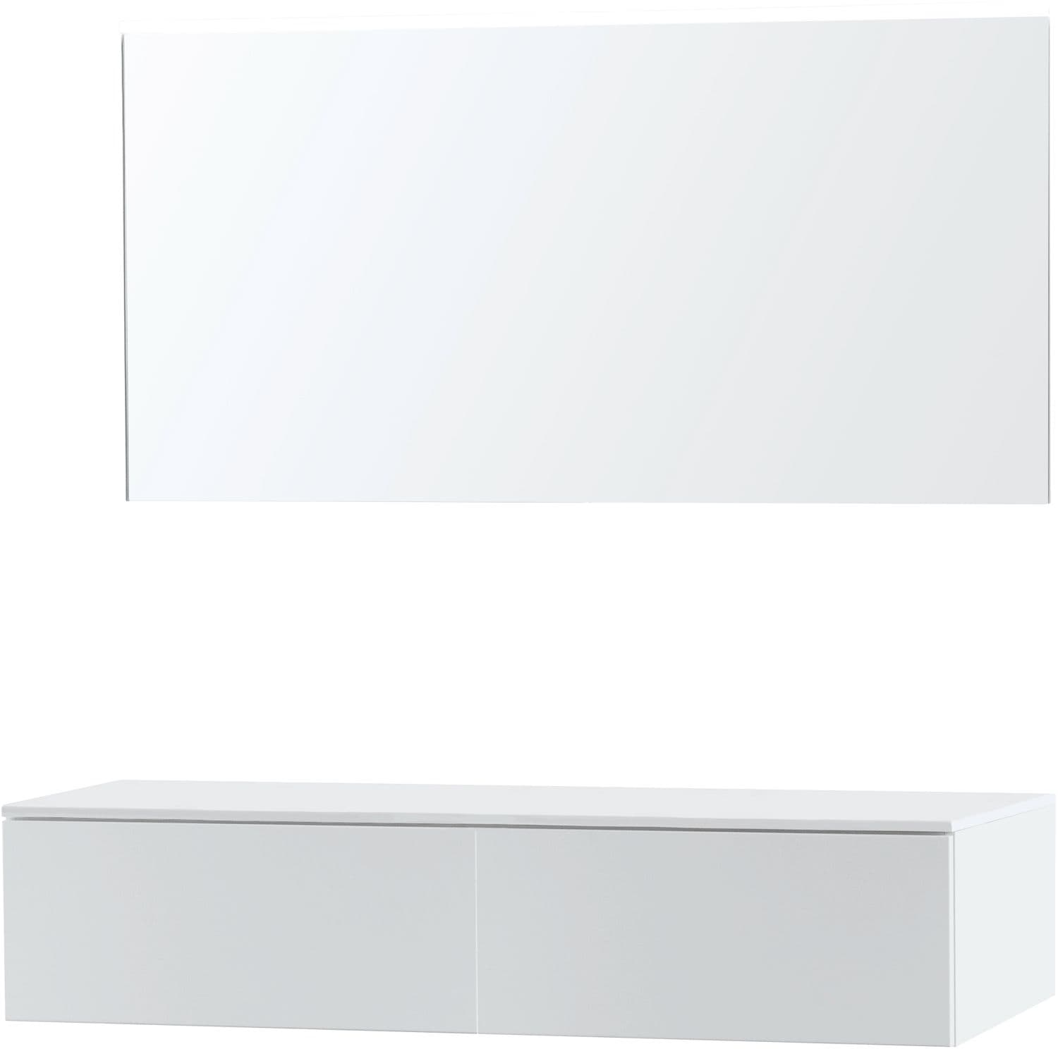 MEUBLE PURO DUO BLANC 140 1 TIROIR SOLID A POSER MIROIR