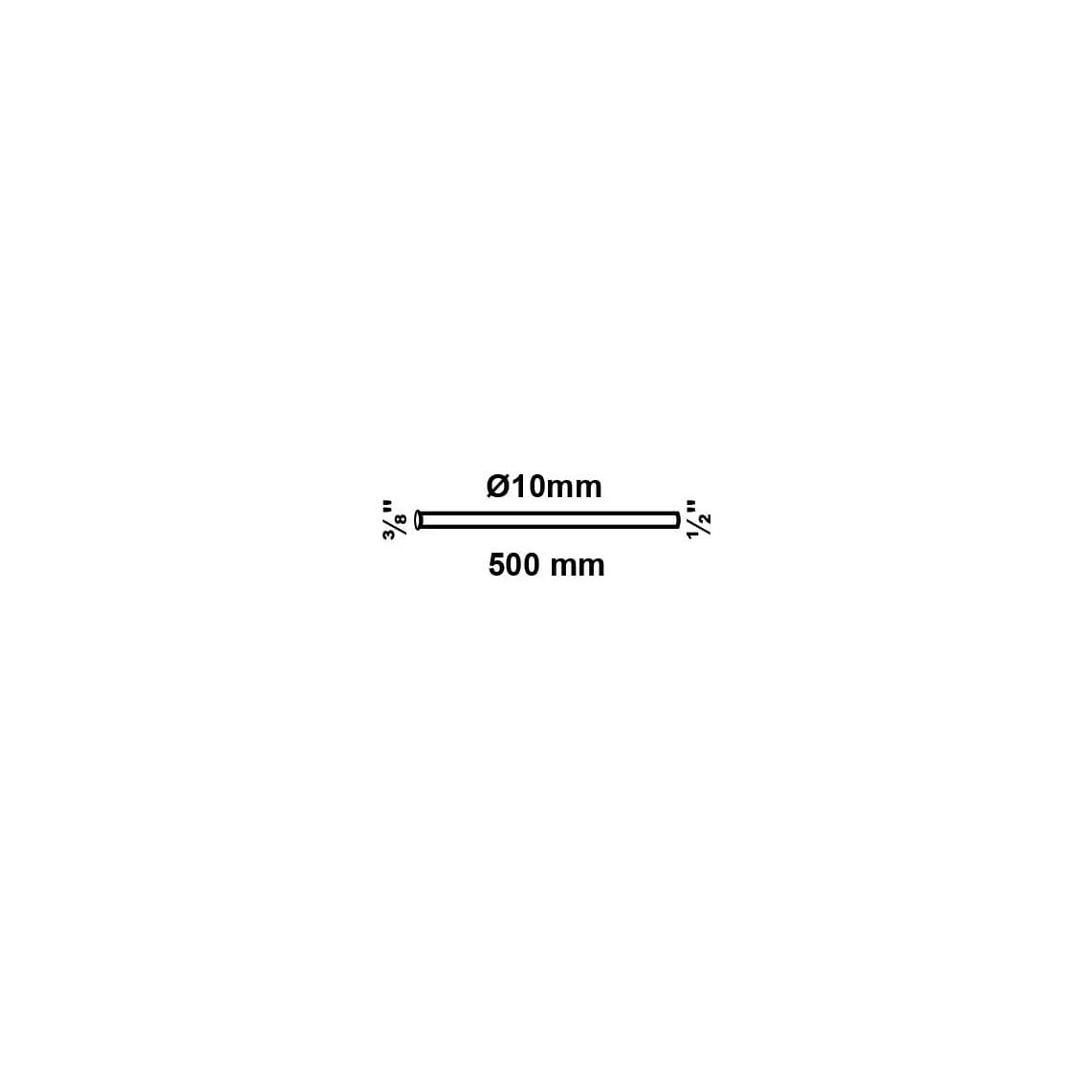 98627218 CU Tube de raccordement 500 mm, chromé 10 mm