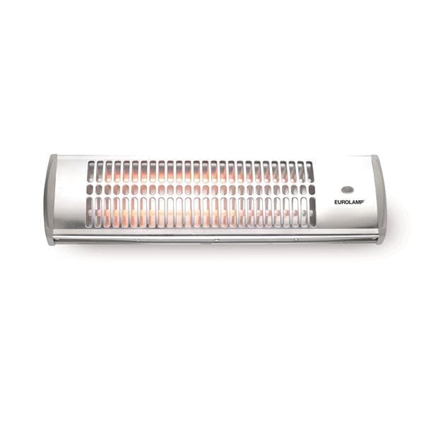 Radiateur mural à quartz pour salle de bain 600 - 1200W IP24 Argenté avec interrupteur à tirette