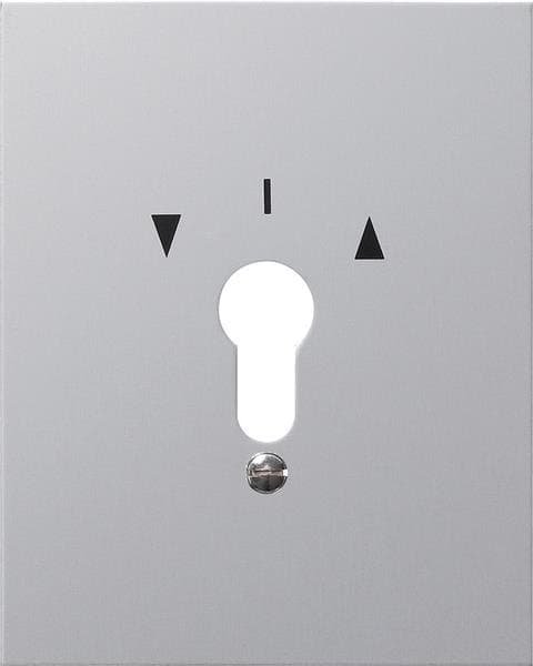 Cache métallique 125 x 100mm Gris avec symboles Aluminium - cache de recouvrement de l'interrupteur