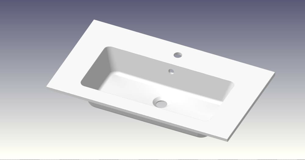 intro Cor tablette avec 1lavabo intégré 805x460x14mm blanc mat