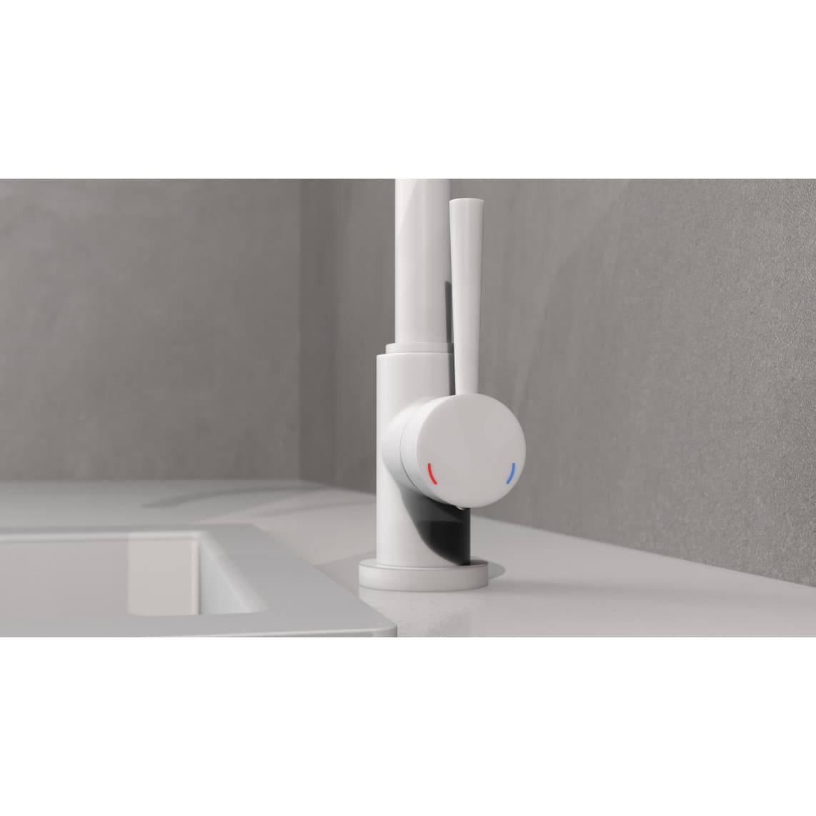 79161 CORNWALL Sink mixer, white matt