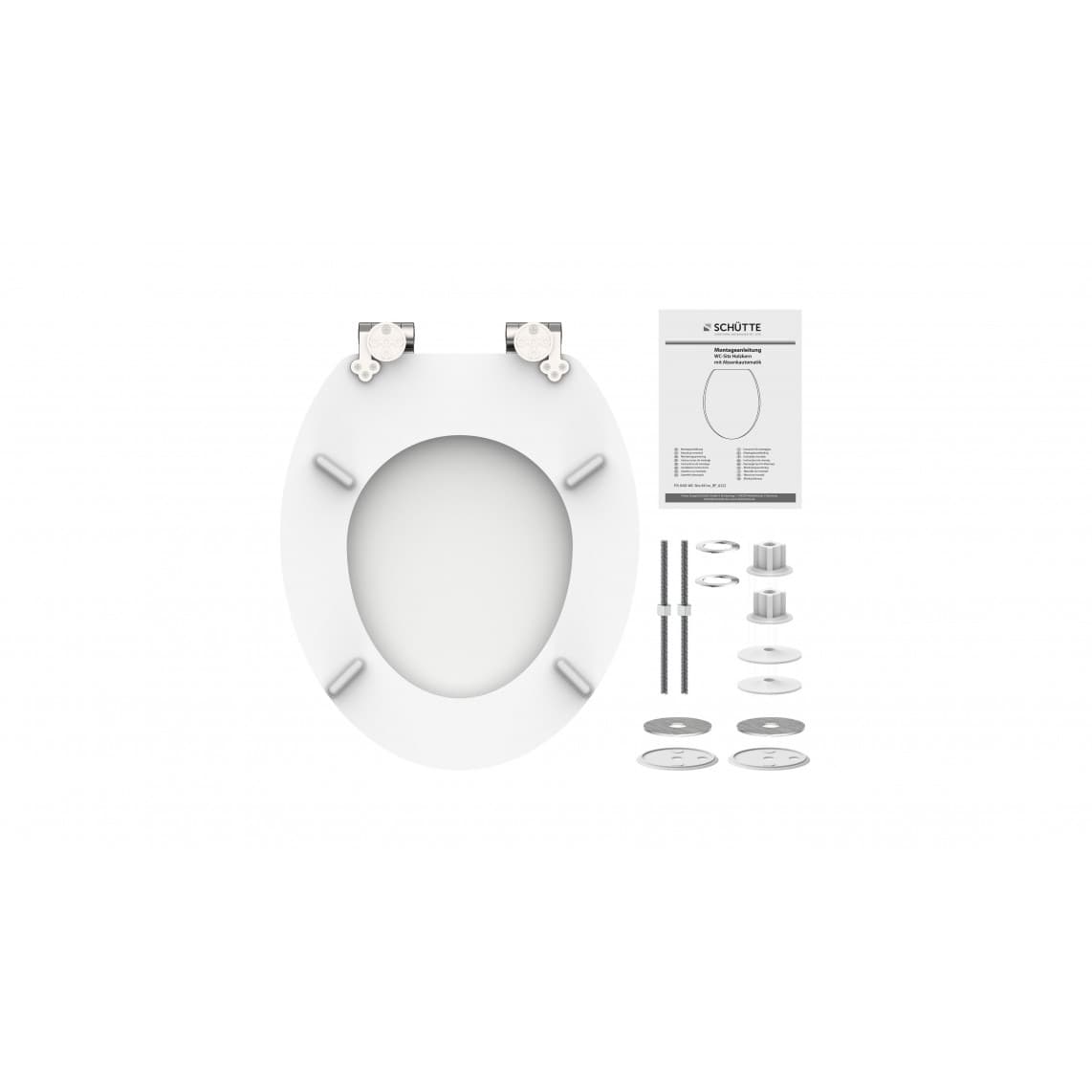 84100 WC-bril met houtkern WHITE, met valrem