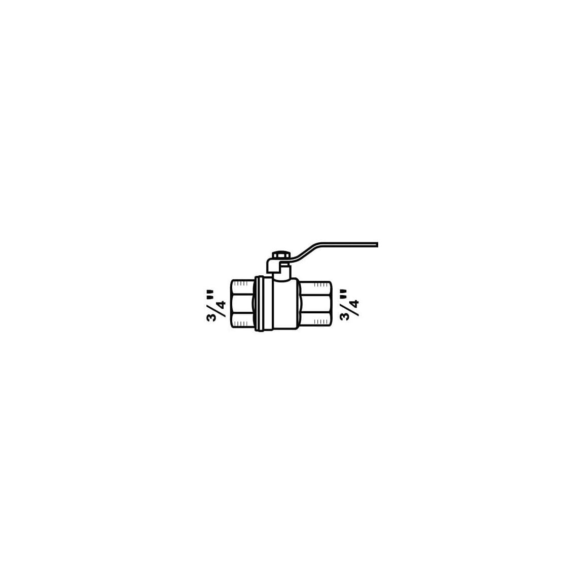98859968 Ball valve, nickel, 3/4" female, DIN-thread