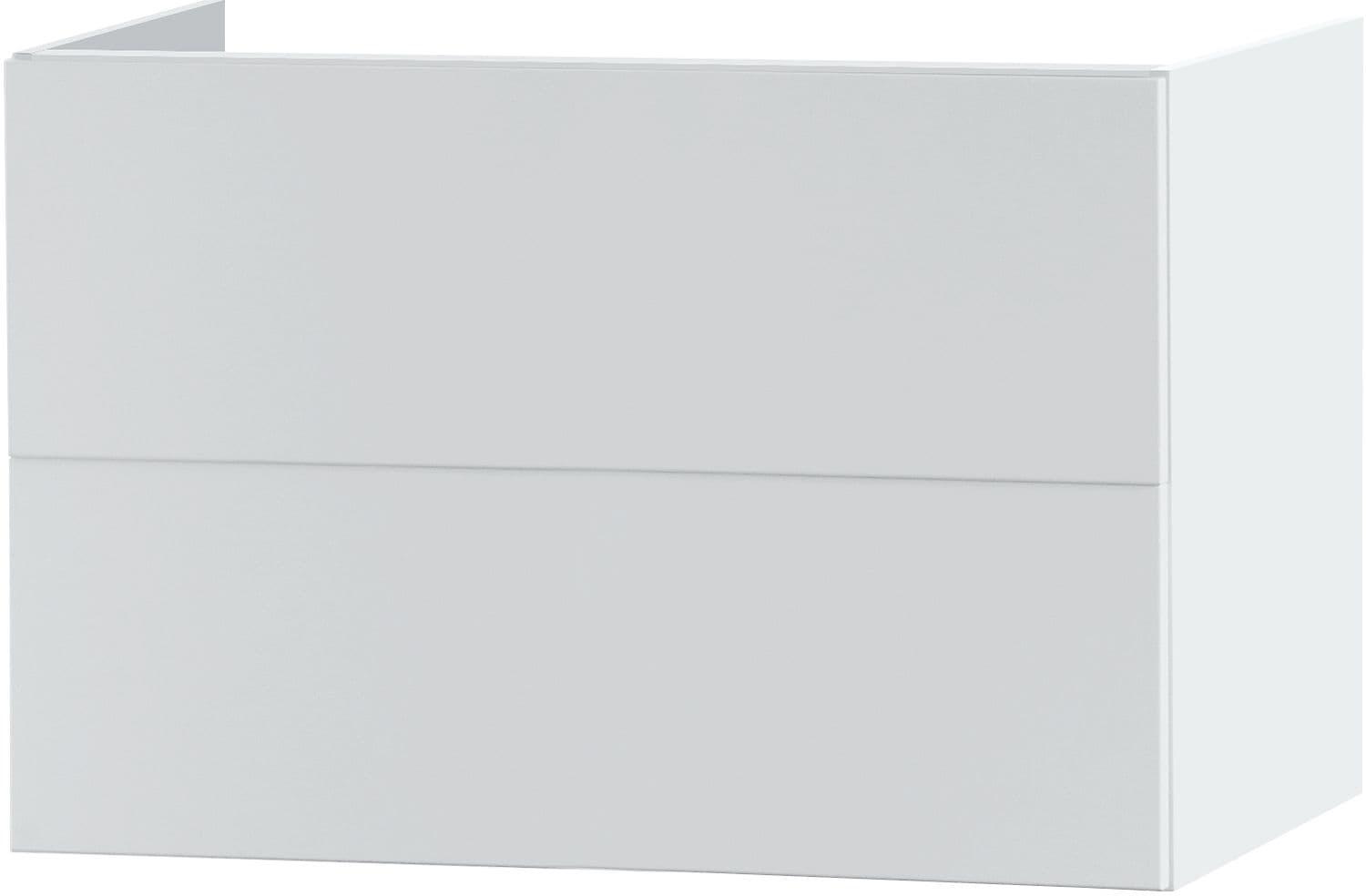 SOUS MEUBLE 2 TIROIR 90CM PUSH-OPEN BLANC SATIN
