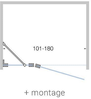 PORTE PIVOTANTE+PARTI FIX NICHE CLOSE 101-180CM H200CM TIMELESS-BLANC MAT AVEC MONTAGE