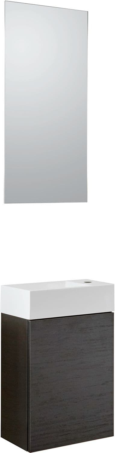 LAVE-MAINS PURO MINI 1 PORTE WENGE 40 SOLID MIROIR