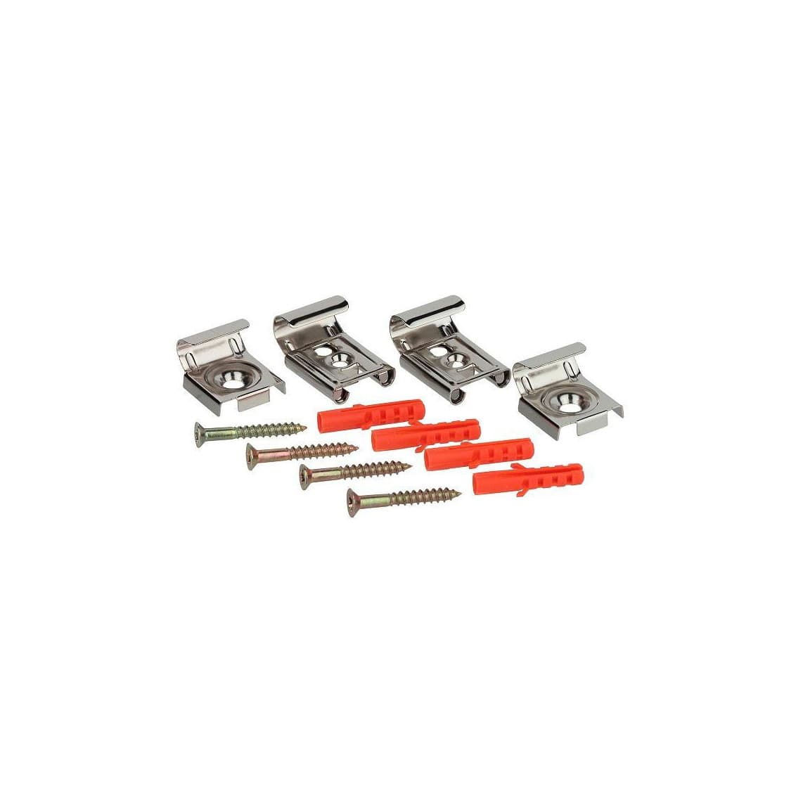 990511155 clips de fixation pour miroir, Acier inoxydable poli (4x)