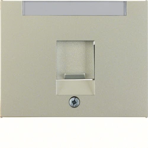 Enjoliveur avec 1 volet antipoussière et porte - étiquette Berker K.5 Inox, laqué
