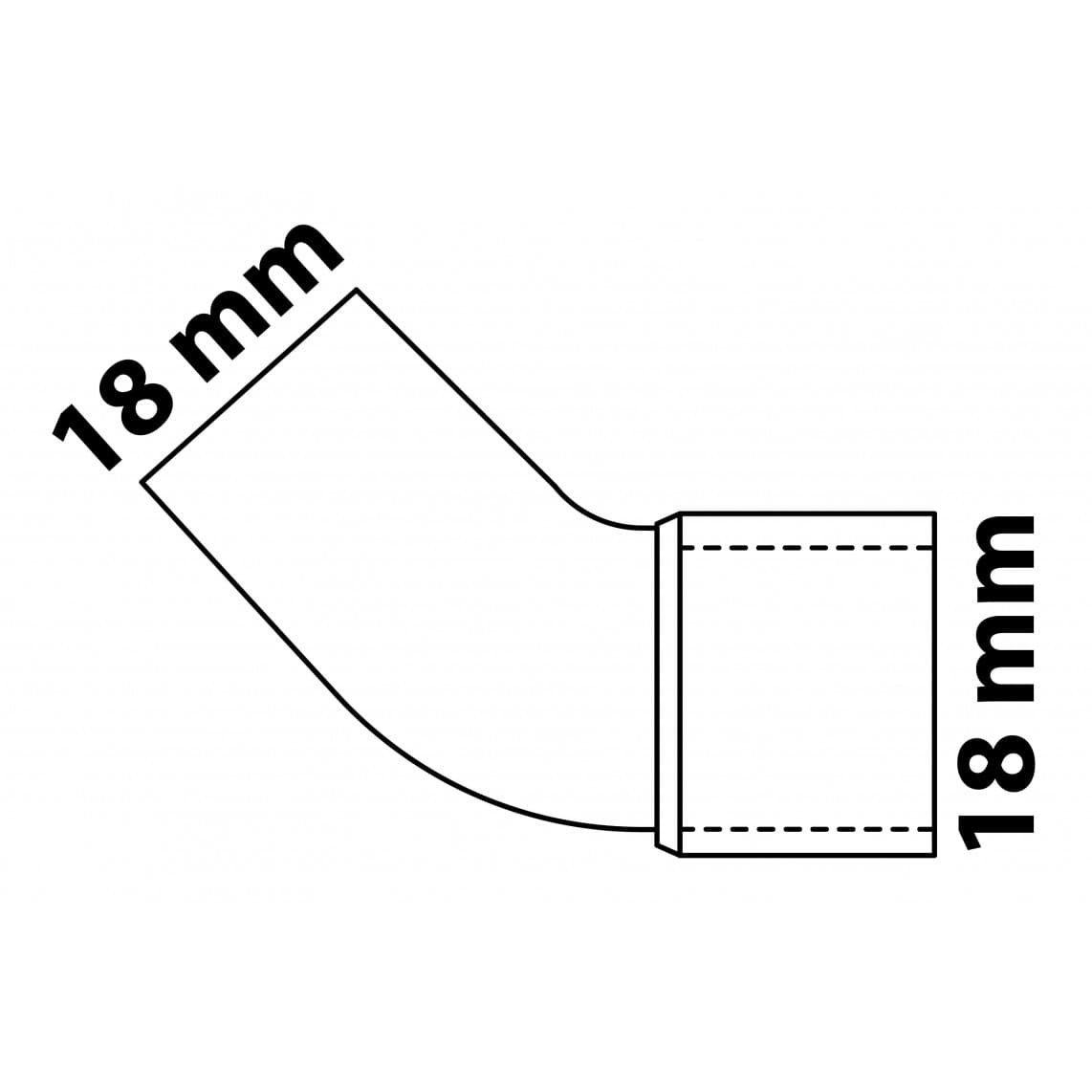989143055 CU arc 45°, vierge, 18 mm, 1 manchon (5040)