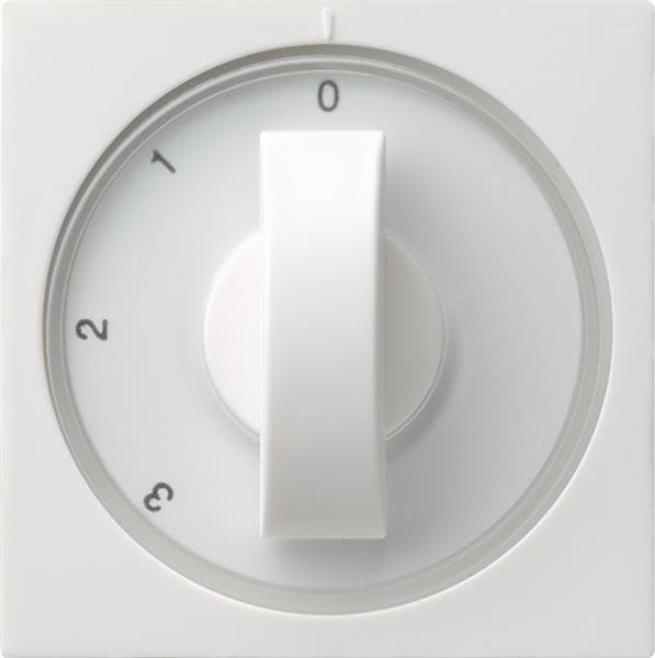 Cache avec manette pour interrupteur rotatif à 3 positions Blanc brillant position zéro