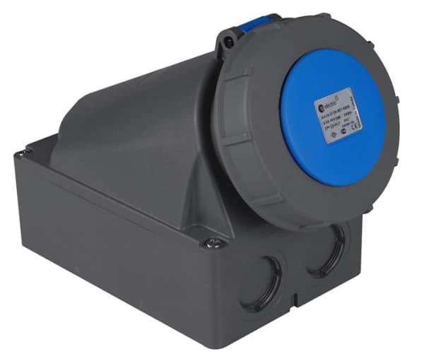 Prise CEE femelle murale 3 x 63A 200 - 250Vac Bleu IP67