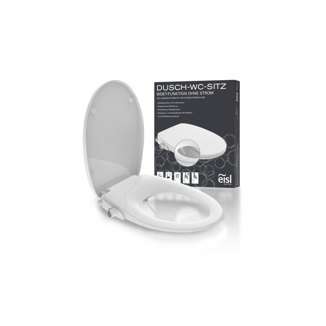 EDDW01 Adaptateur WC lavant, avec frein de chute et déclipsable