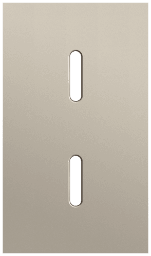 Plaque de recouvrement double, verticale 60 mm d'entraxe, pour deux fonctions de commutation simple, Niko Rocker steel champagne coated