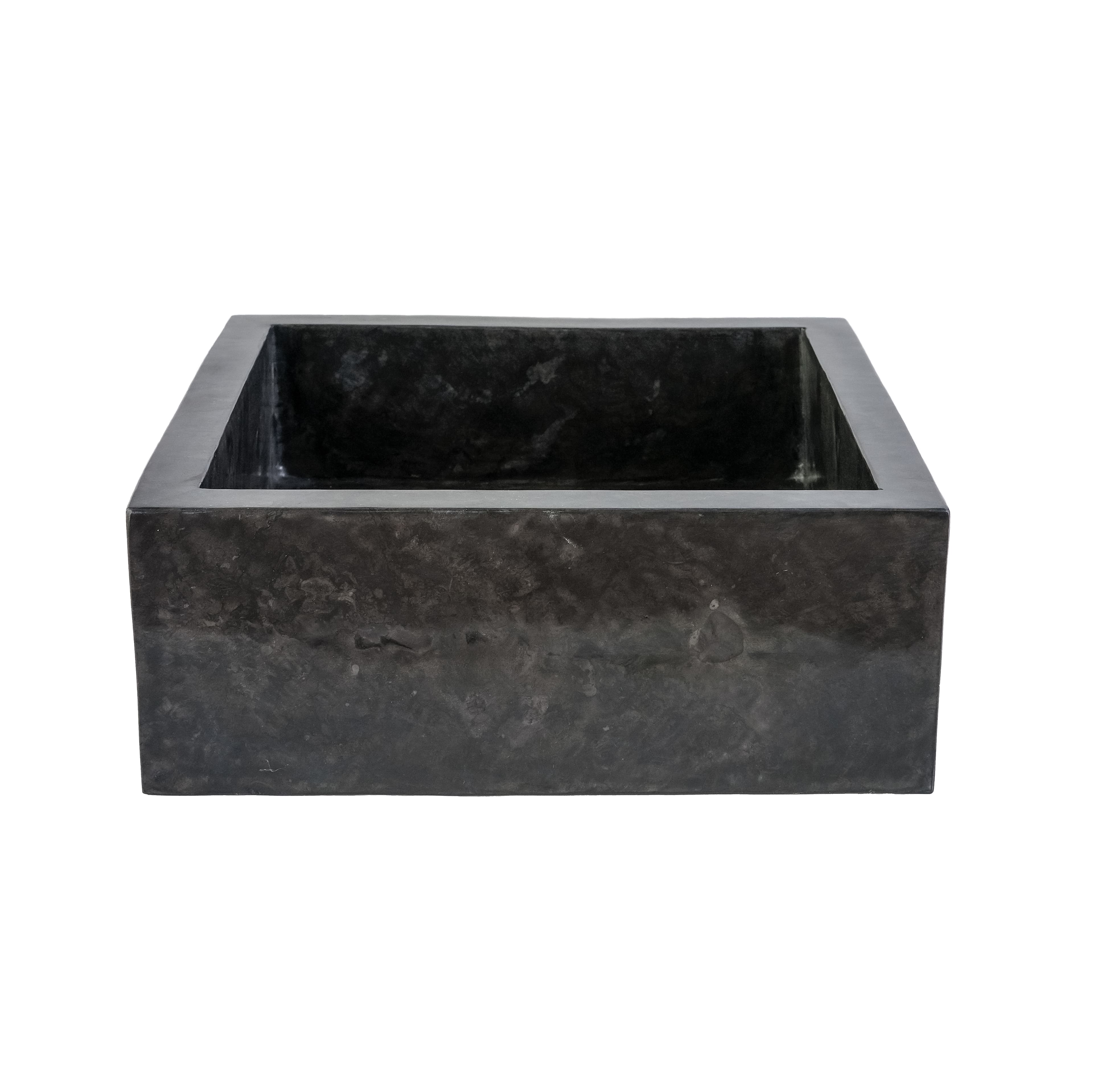Vasque à poser carré entièrement polie - Noir 40X40X15CM