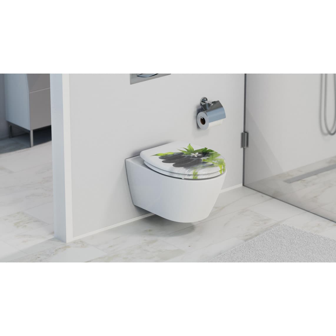 82367 abattant WC en Duroplast JASMIN, avec frein de chute et déclipsable
