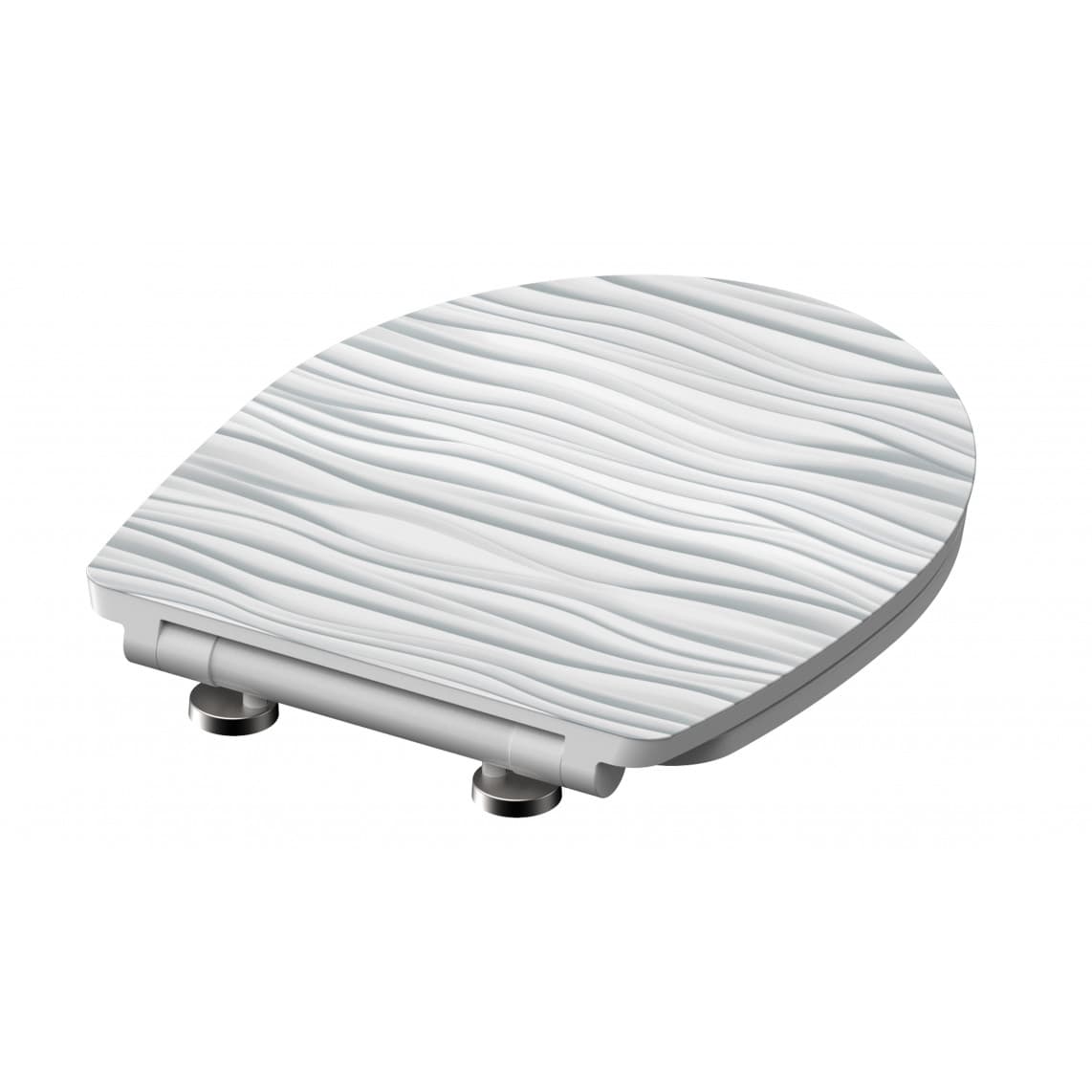 82584 abattant WC en Duroplast HG WHITE WAVE, avec frein de chute et déclipsable