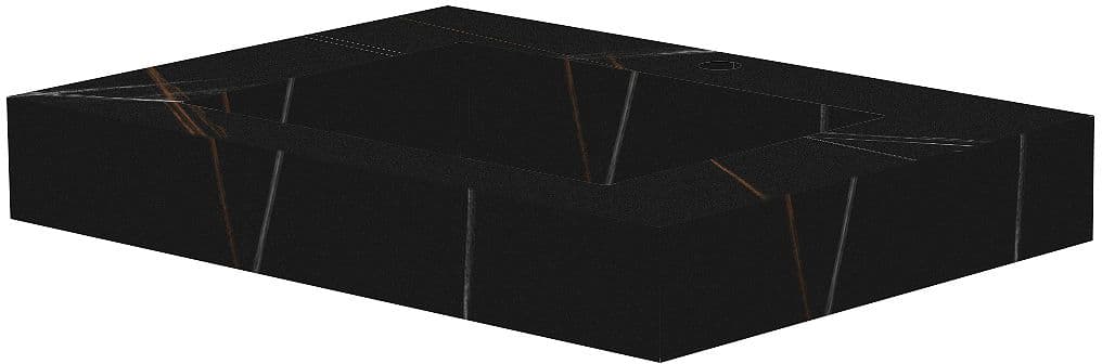 TABLET MARBRE CERAMIQUE PURO LAVABO S L70 H10 1TROU ROBINET BAMBOO BLACK