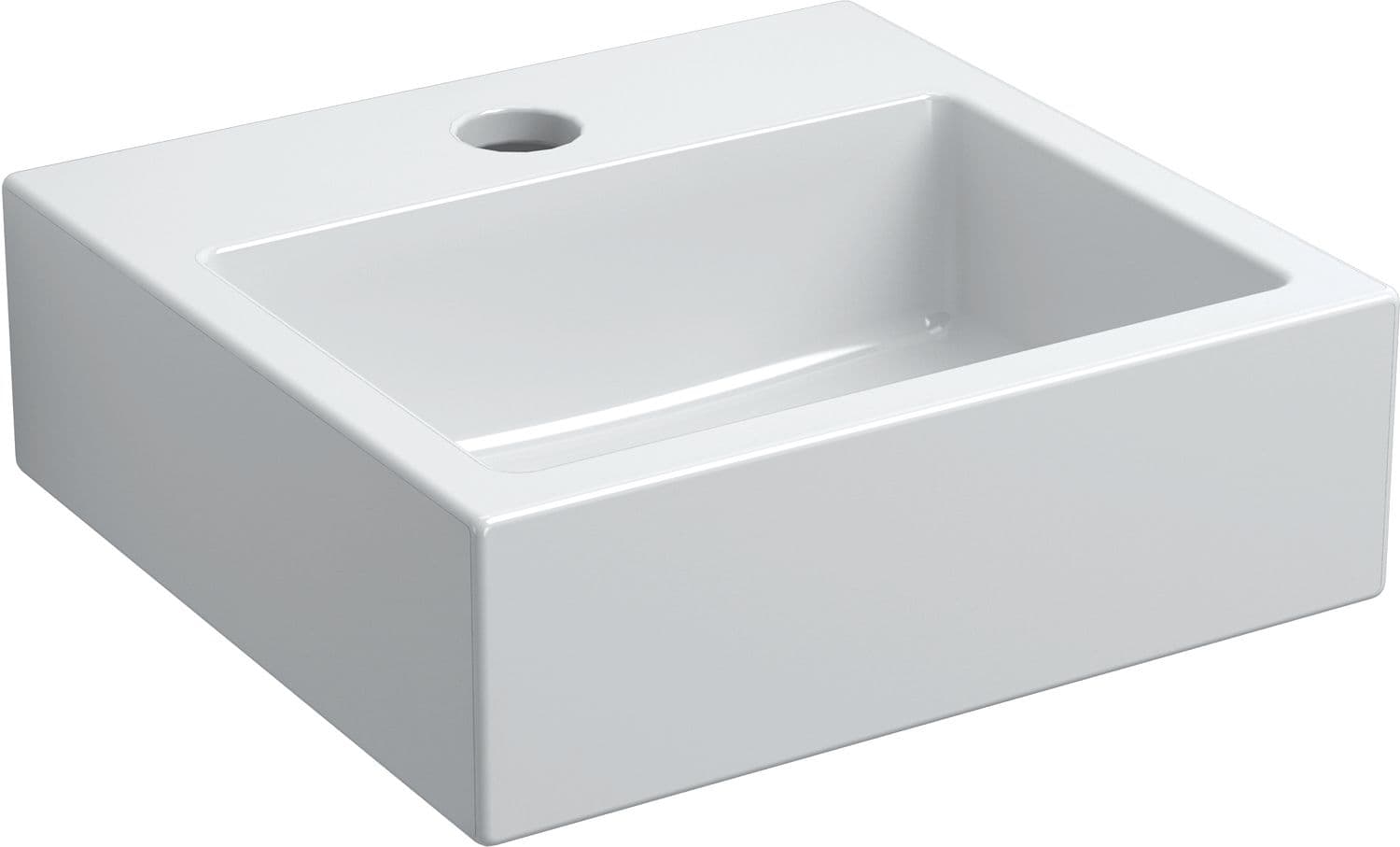 LAVE-MAINS FLUSH 1 CLOU 28CM +TROU ROBINET BLANC CERAMIQUE