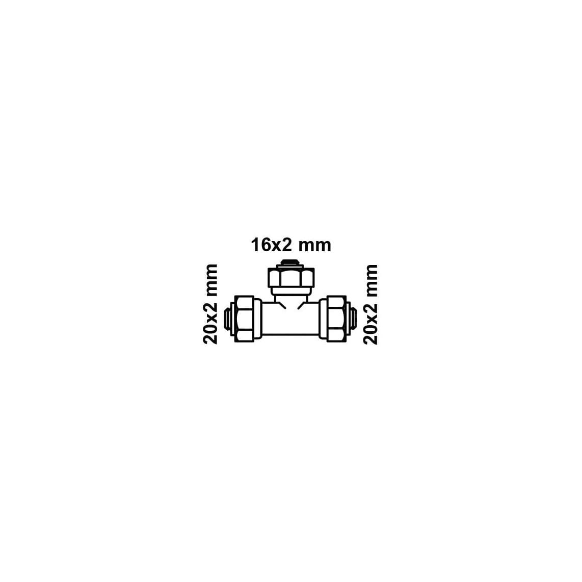 988911455 LT Té de réduction, vierge, 20 mm x 16 mm x 20 mm, raccord à serrer pour tube multicouche