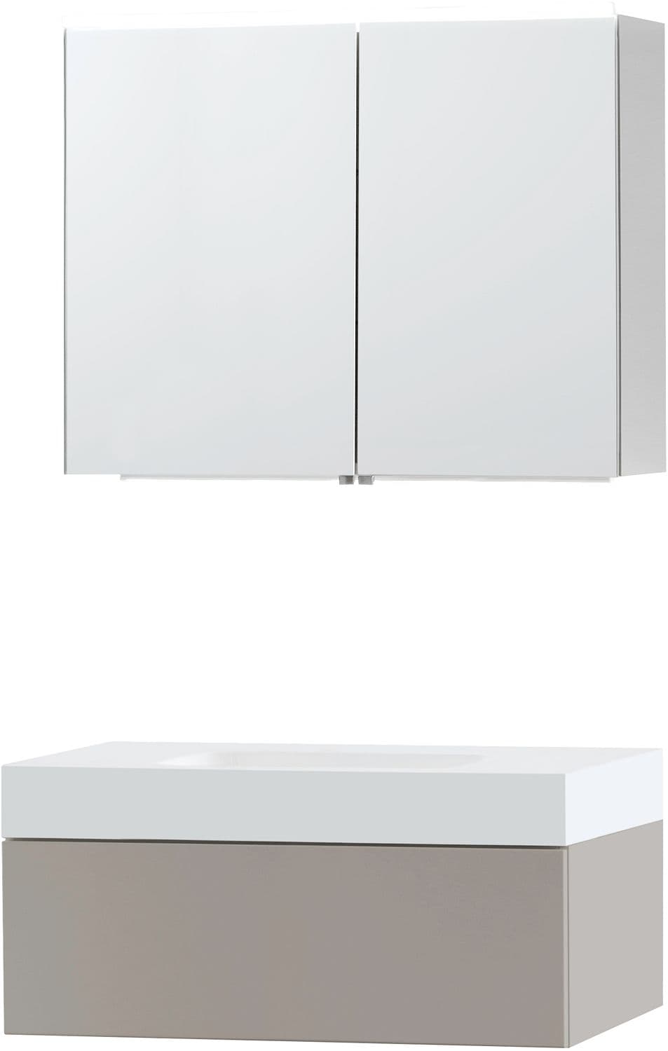 MEUBLE PURO SOLO GRIS 90 1 TIROIR SOLID PURO ARMOIRE TOILLETTE