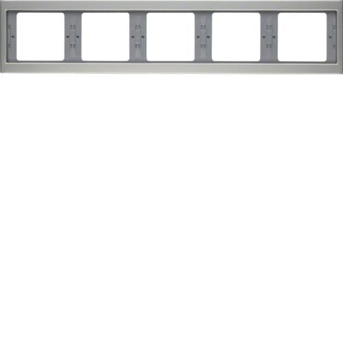 Plaque de recouvrement 5 postes pour montage horizontal Berker K.5 Inox