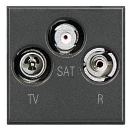 Axolute - prise TV / radio / Sat 2 modules sombre