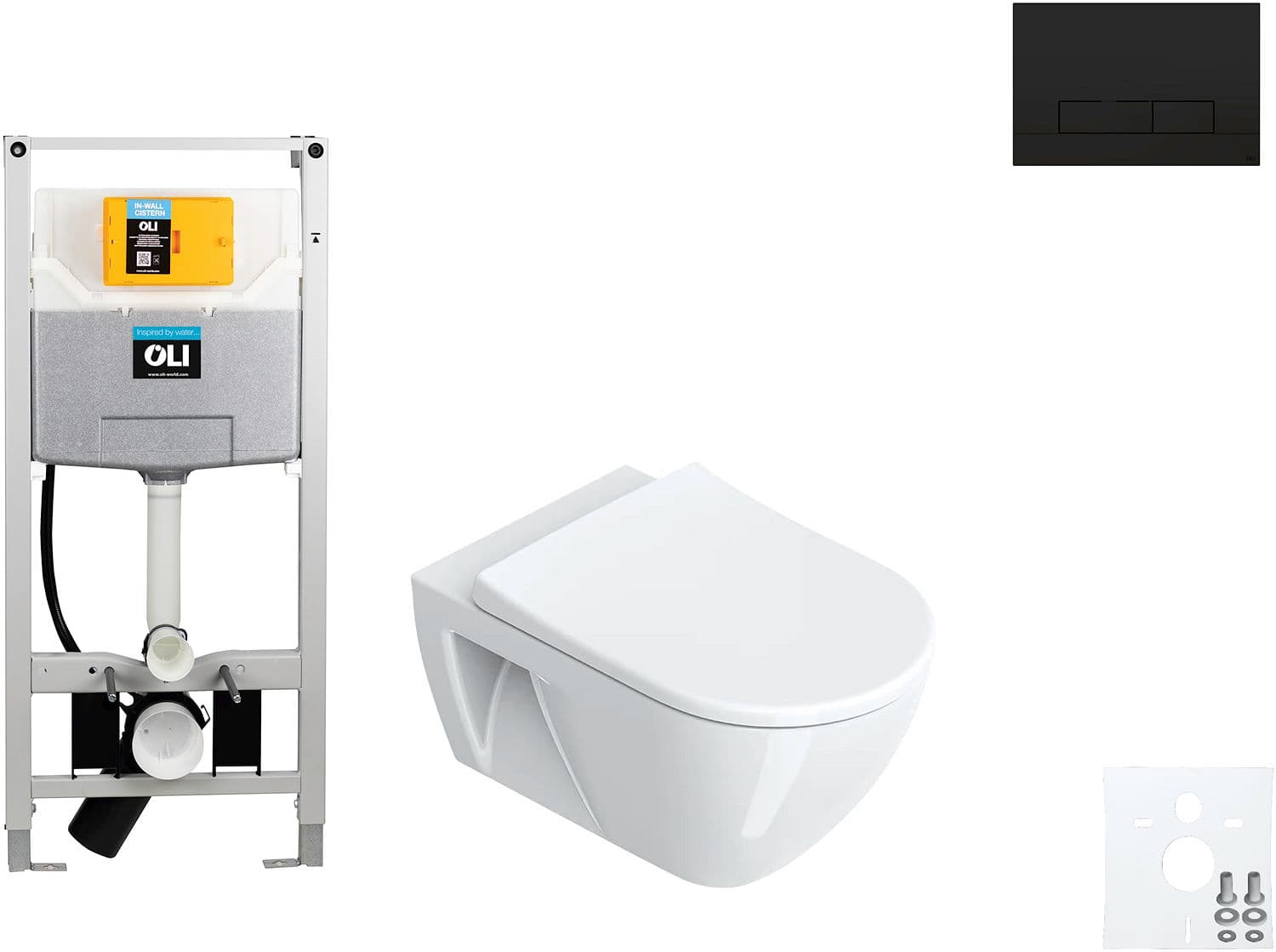 WALLFIX OLI WC SUSPENDU SFERA ECO CATALANO GLAM MAT NOIR