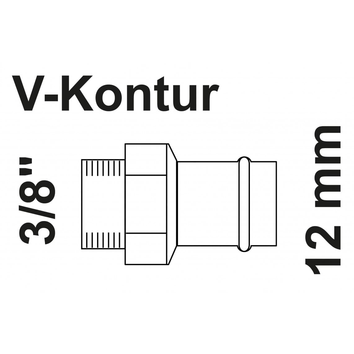 988623954 BR manchon de transition, vierge, 12 mm x 3/8" F, 1 manchon, (P4270g)