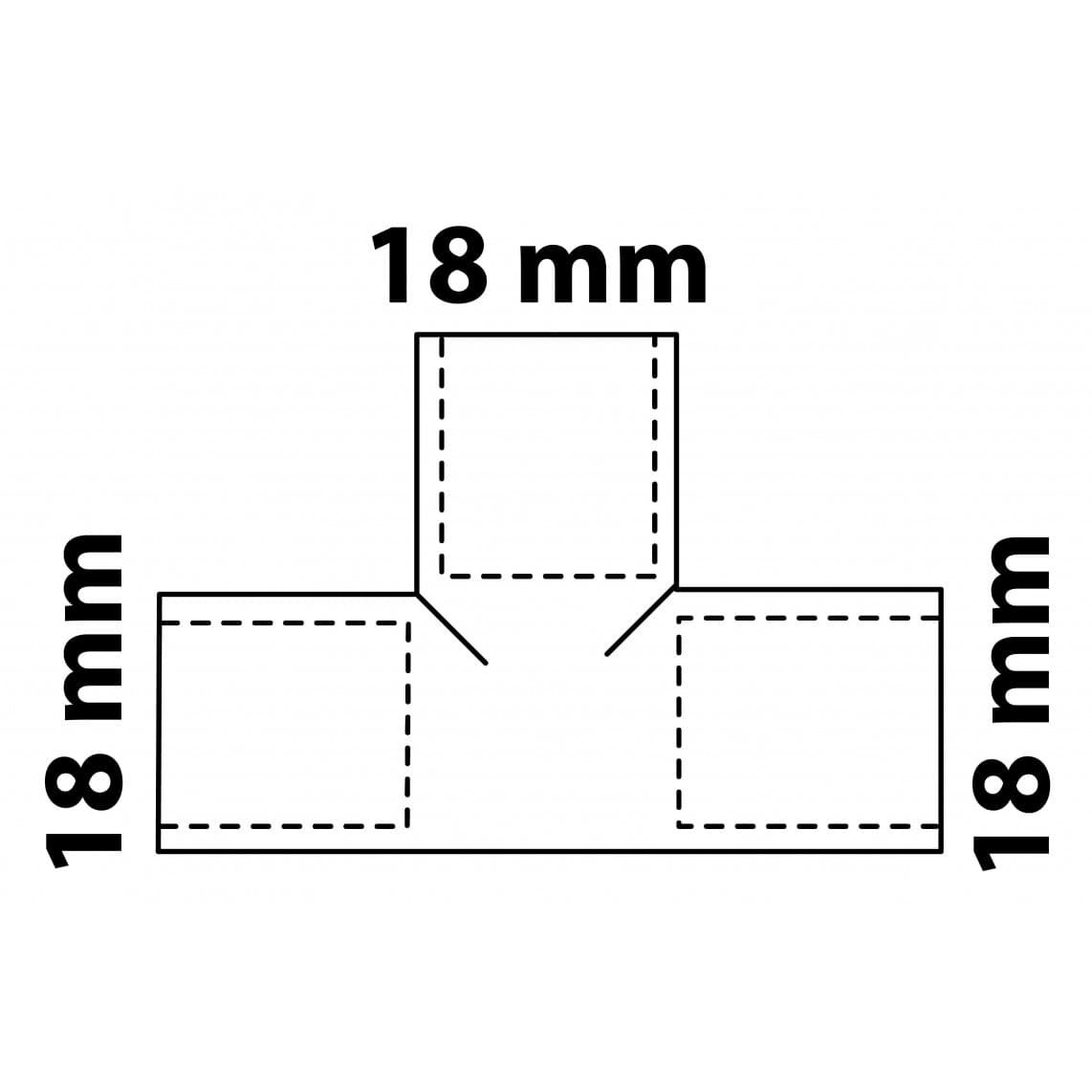 989044055 CU pièce en T, vierge, 18 mm, 3 manchons, (5130)