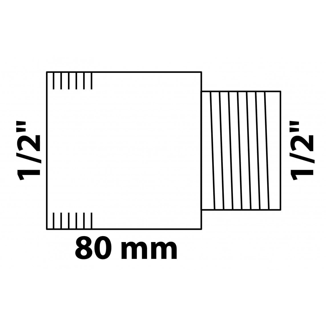 989316655 MS kraan verlengstuk, chroom, 1/2" x 80 mm