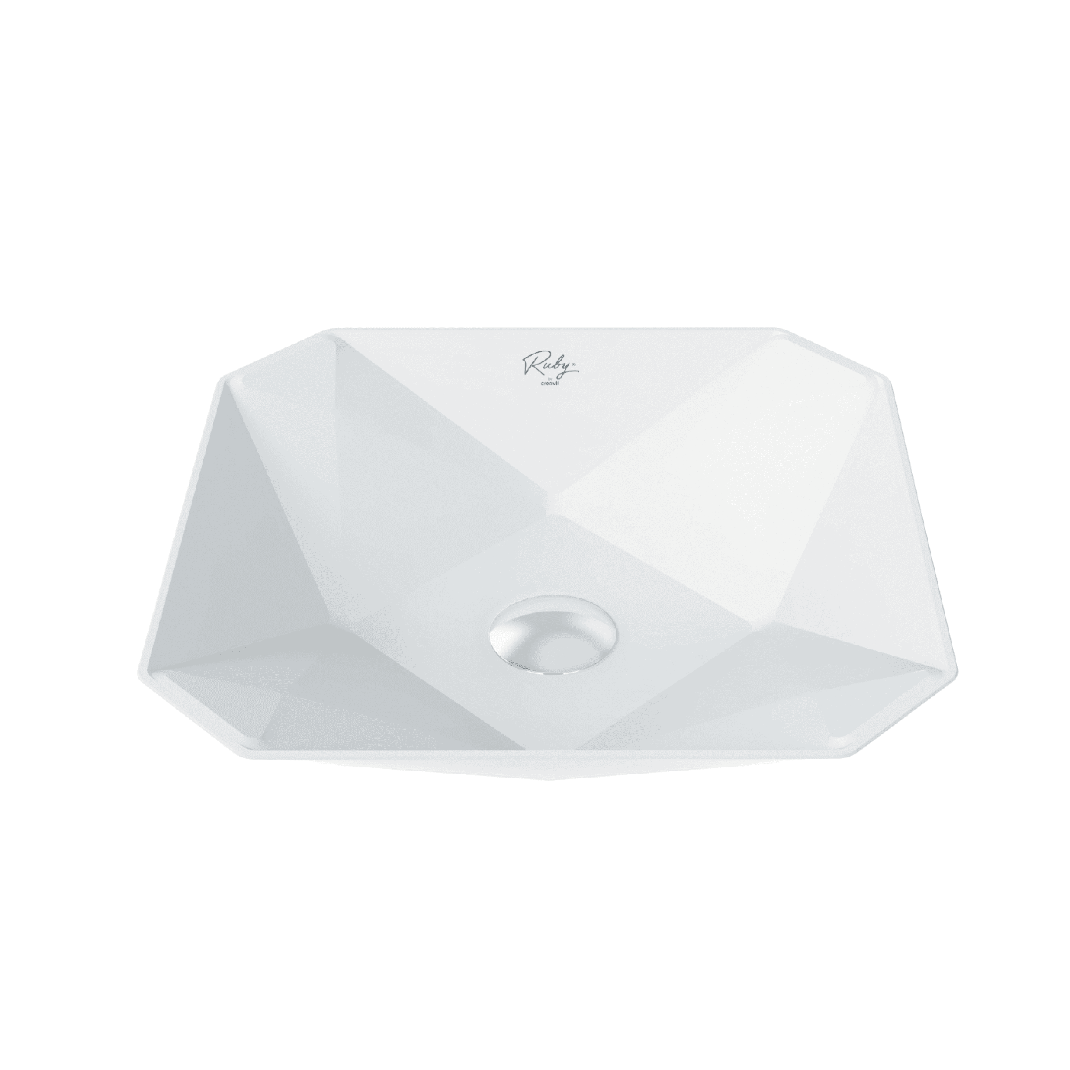 Creavit ruby RB040 Vasque – à poser – céramique – sans trop-plein – sans trou de robinet – 40X8,5X40 cm – blanc brillant