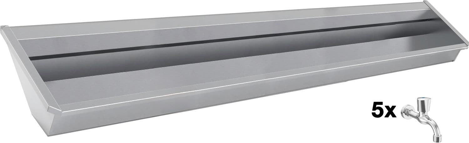 AUGE MURAL SANILAV INTERSAN 300CM INOX 5 ROBINETS D'EAU FROIDE