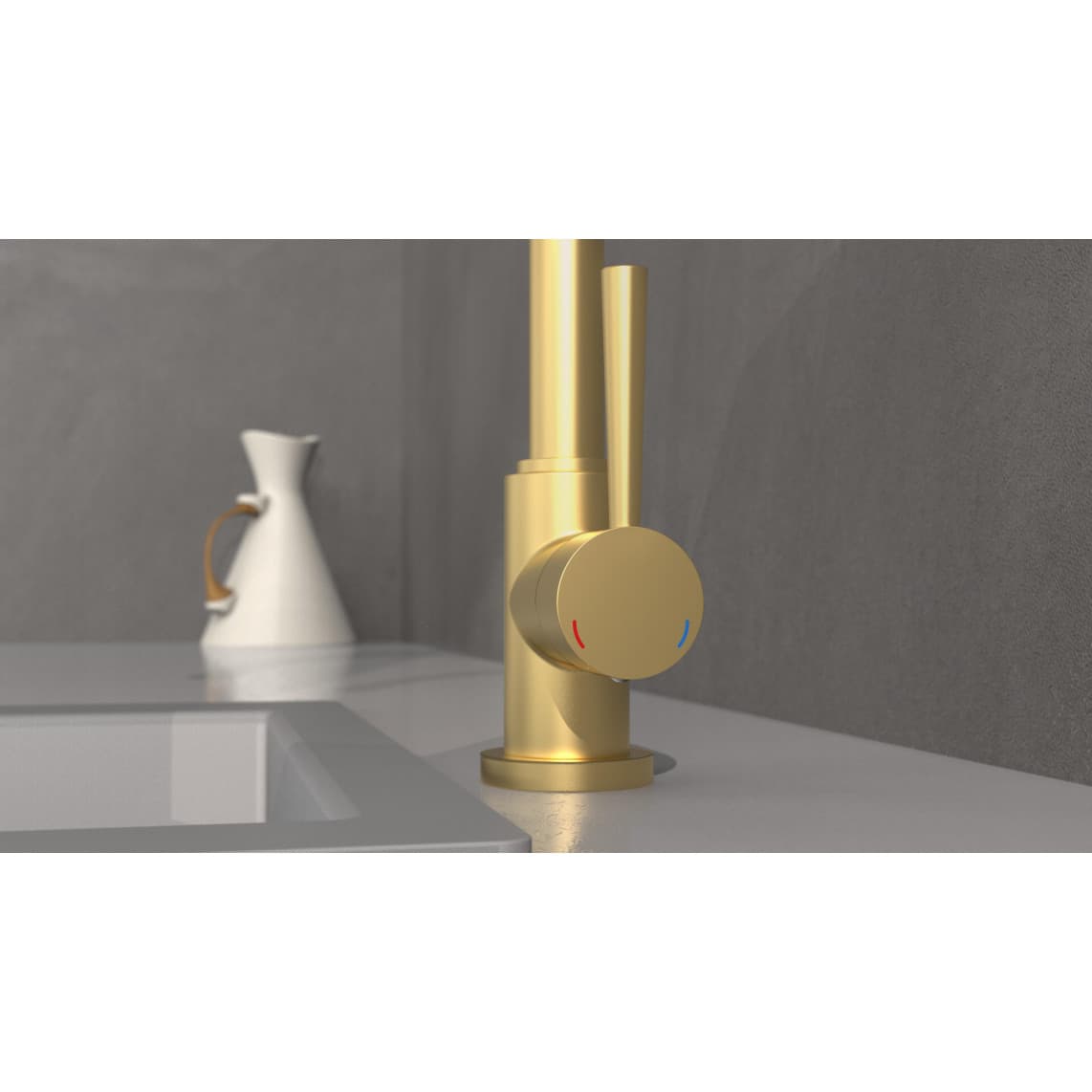 79167 CORNWALL Sink mixer, gold matt