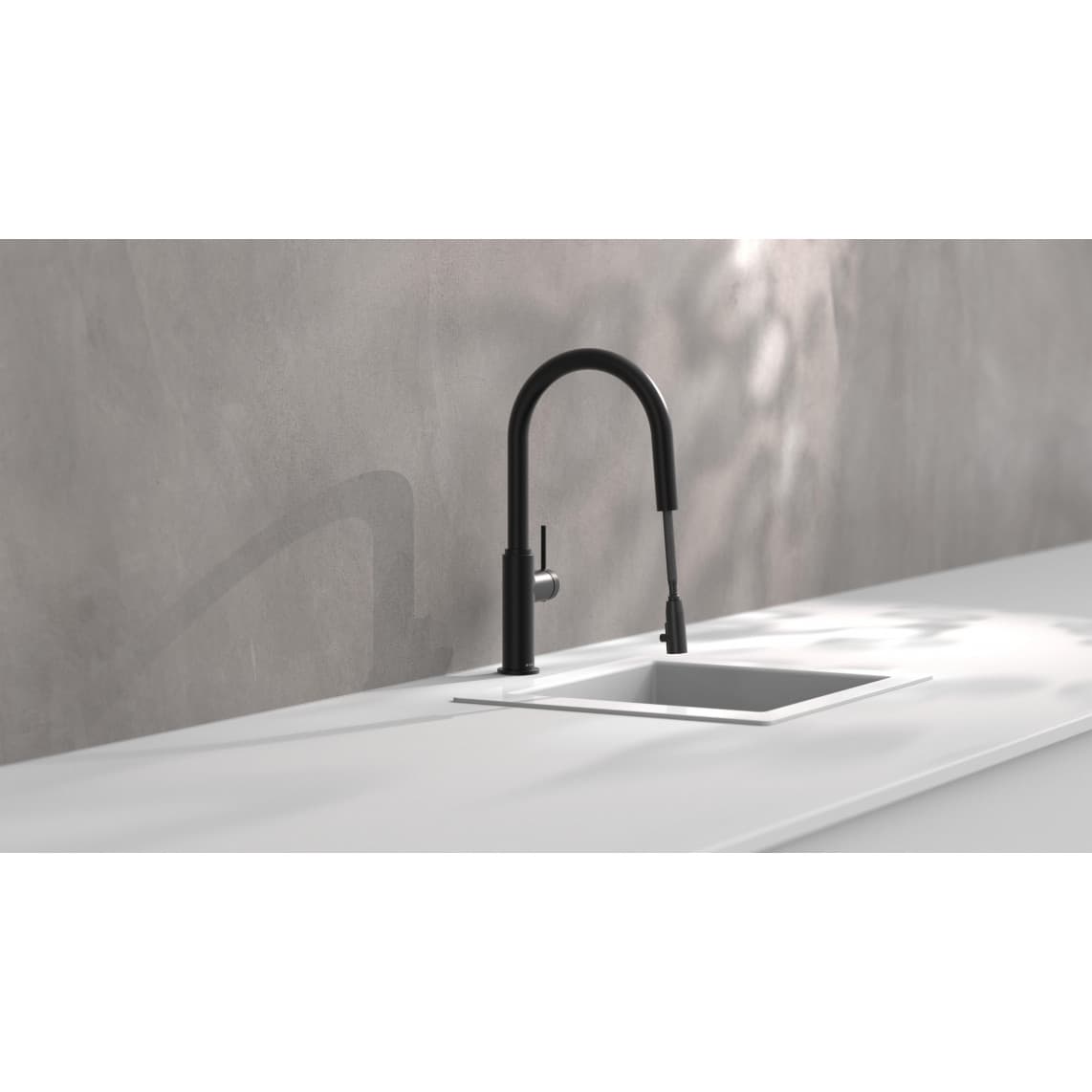 79566 BLACKPOOL Sink mixer, black matt, with pull-out spout