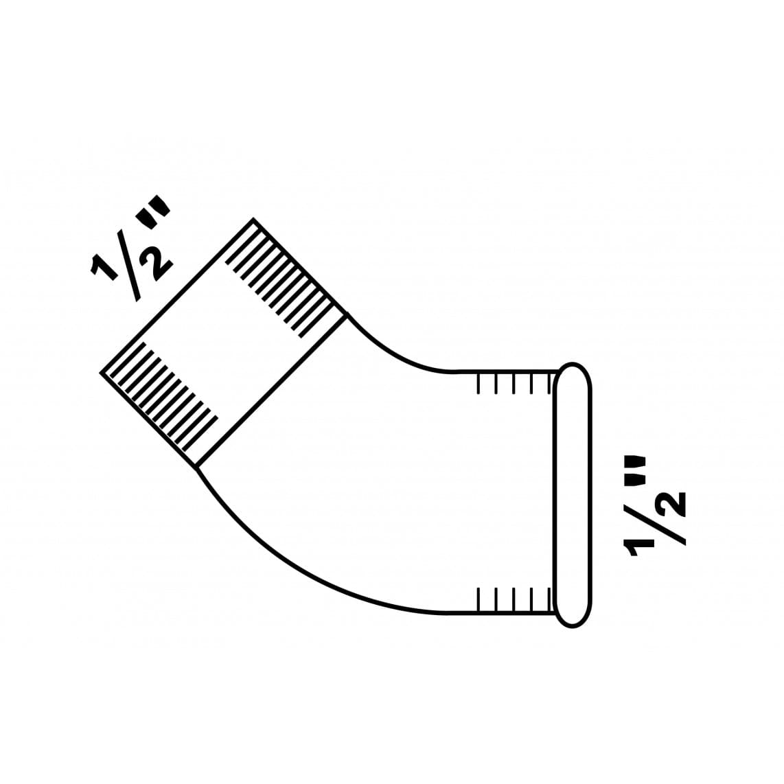 989728055 FM coude 45°, galvanisé, 1/2" F x 1/2" M, (121)