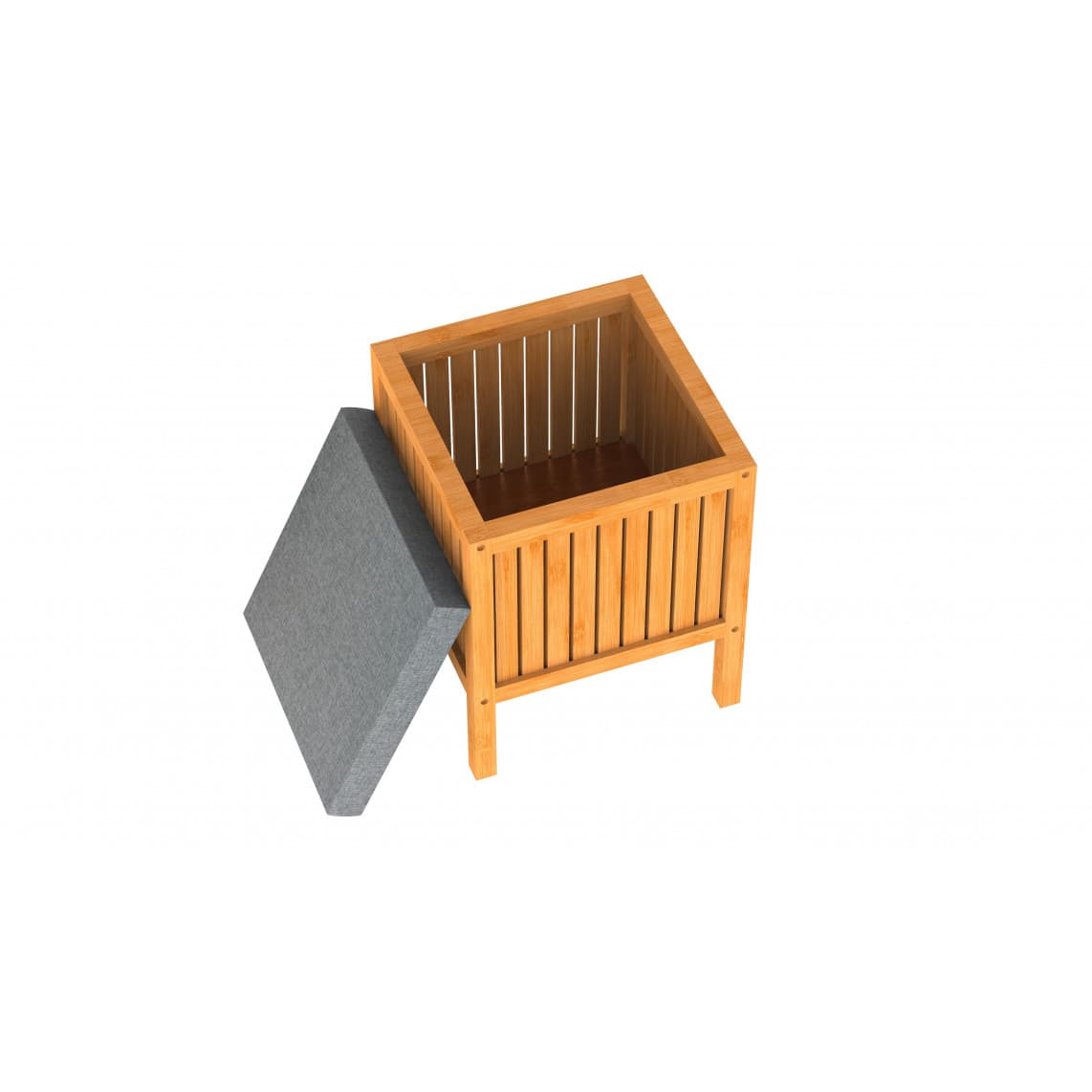 BMBA02-WKBH Bambou Panier à linge avec coussin
